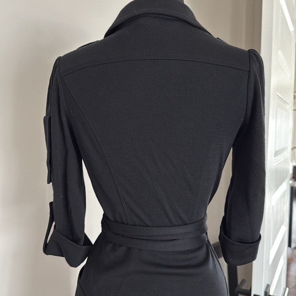 Diane Von Furstenberg Black Sheath Dress with Notched Collar - Picture 5 of 8